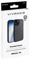 Frosted Cover iPhone 15, Semi Transparent, Black - 63891